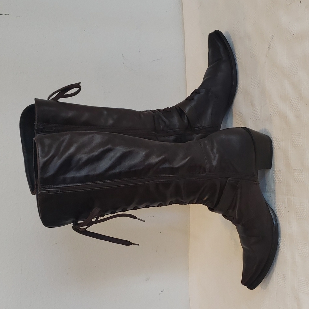 San Marina Paris Lace Up Boots, Brown Leather, Size 6.5 - Picture 3 of 13